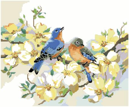 (image for) Bluebirds and Dogwood